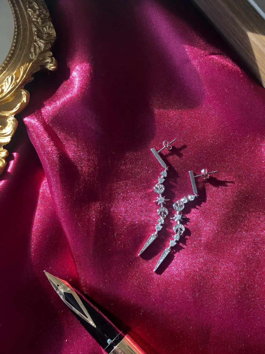 Silver celestial ACOTAR inspired earrings 